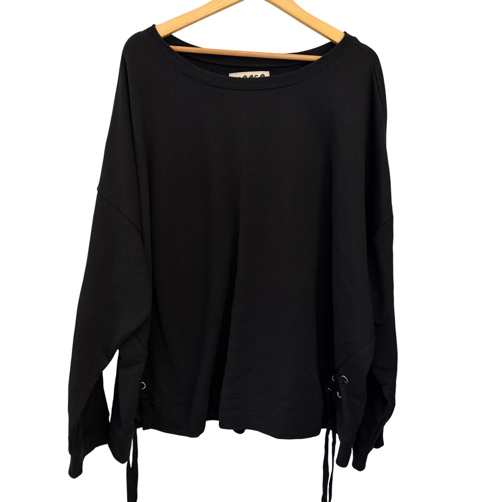 Peace‎ Love World Sweatshirt Womens 5X Black Excellent Lace Up Side Grommet